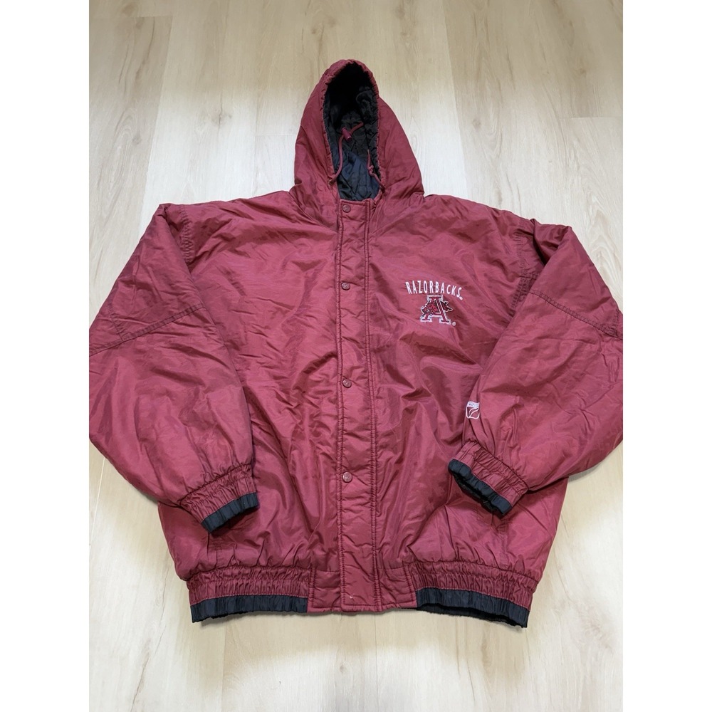 Vintage Logo 7 Sportswear Men's XL Arkansas Razorbacks Jacket Red Football NCAA